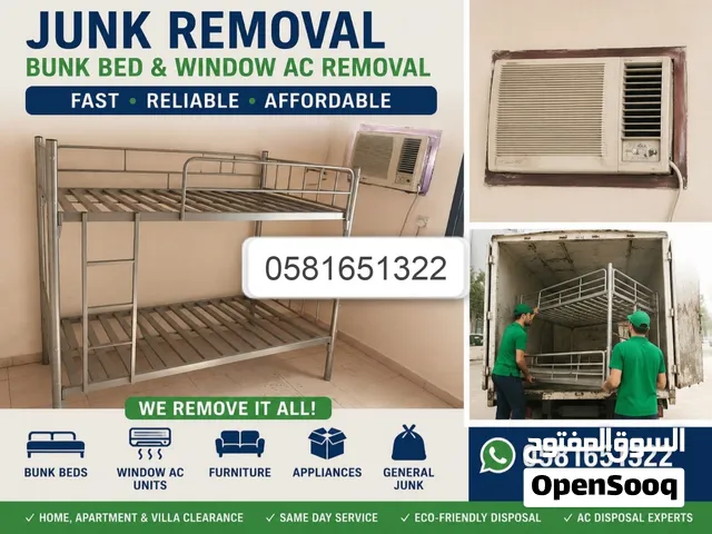 junk removal bunk bed window ac furniture
