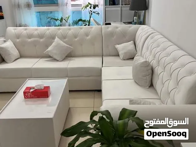 New L shaped sofa with centre table with cusoin with home delivery size 250/250cm all colours availa