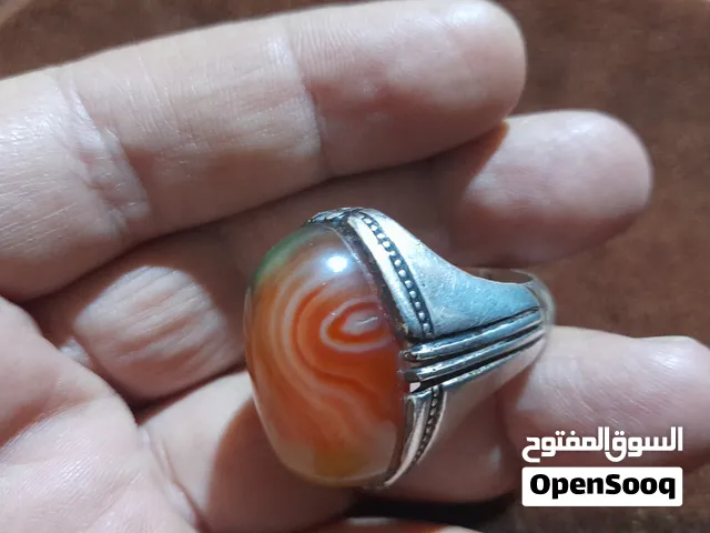 خواتم جميله جدا احجار كريم عقيق فيروز وزن تقيل فيروز عقيق وابال كبدي كلو إيراني وزن تقيل