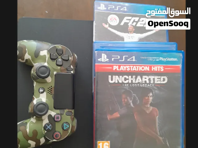 بلاستيشن 4سليم للبيع  3العاب قراند /فيفا 25 /وانشارتد الارث المفقود ملاحظه اليد بها القليل من التعلي