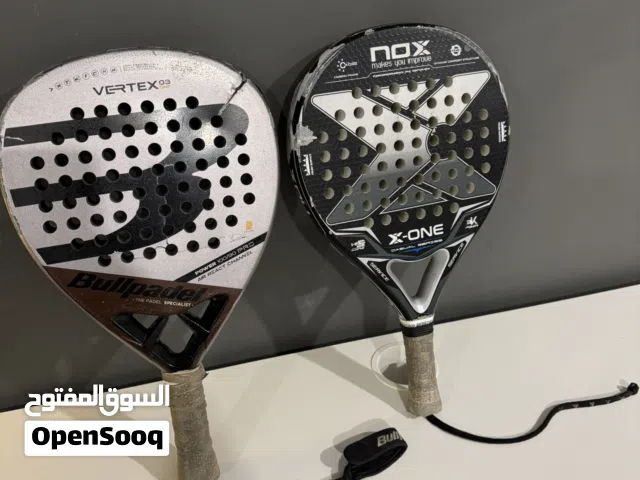 مضارب بادل مستعملة (Bullpadel Vertex 03 & Nox X-One) المقابض مغلفة بشريط حماية مستعمل 25 بدون ارجاع.