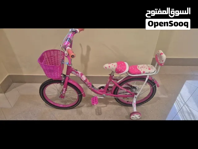 Pink 16-inch Girls Bicycle with Training Wheels and Basket