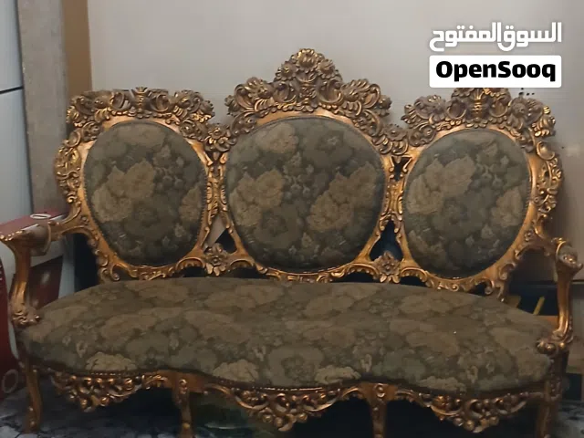 كنبة 3 و4 كرسي شغل يدوي انتيك قديم مدهب صالون
