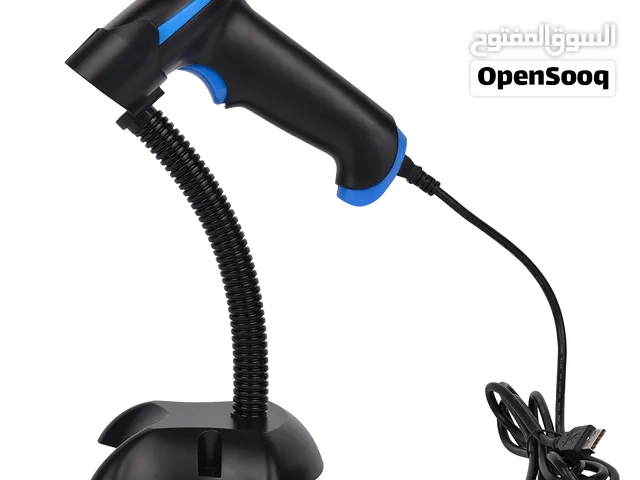 قارئ باركود سلكي مع قاعدة يقرأ جميع انواع الباركودات ويجميع الاتجاهات قارئ لباركودات 1D + 2D + QR
