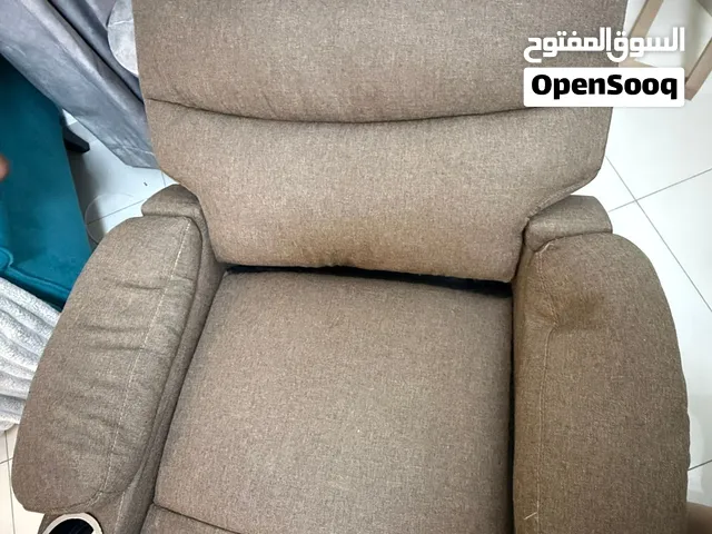 Manual Recliner Chair – كرسي استرخاء ونوم – للبيع Brown Fabric – Abu Dhabi