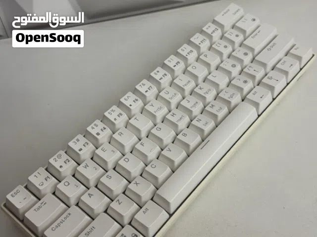 كيبورد RK61 ابيض واير & وايرلس بلو سويتش RK61 Keyboard, White, Blue Switch, Wired & Wireless