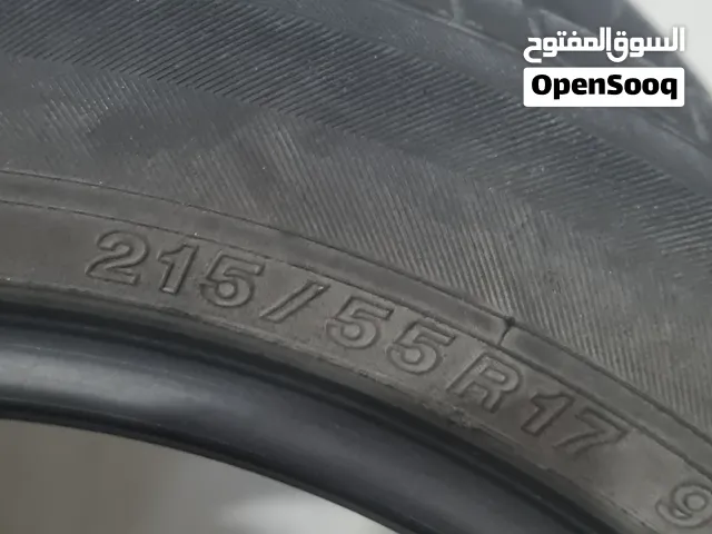 للبيع 4 تواير مستعملين 215/55/17