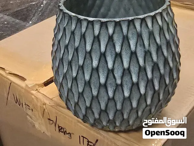 Ceramic vase, textured blue-grey - Bloomr