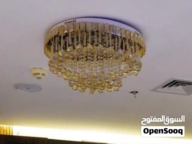 ثريا كريستال مودرن حجم متوسط - 3 حركات إضاءة (بحالة الممتاز)