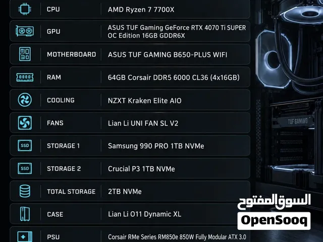 للبيع تجميعة Gaming / Workstation قوية جدًا ومختارة بقطع Premium