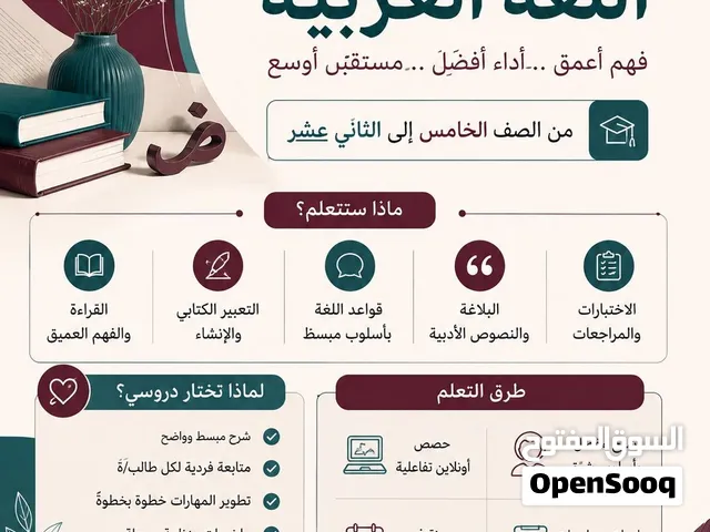 دروس تقوية ( مادة اللغة العربية )