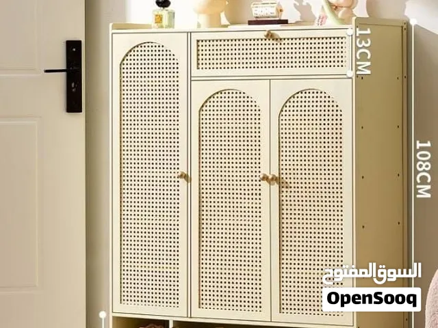 أناقة طبيعية وترتيب عملي في قطعه واحده  خزانة احذيه بامبو بيضاء br-9