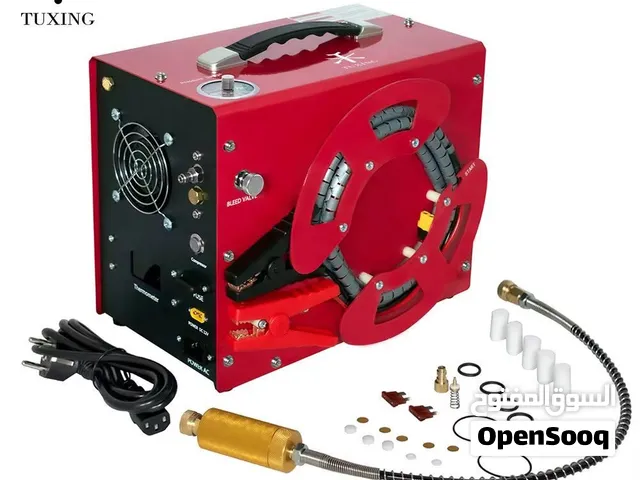 High-pressure air compressor for fishing cylinders and PCP cylinders, 300 bar, 4500