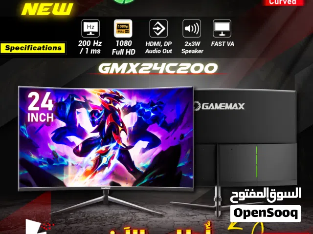 شاشه كيرف منحنية جيمنغ جيماكس GameMax GMX24C200 Monitor 24 Inch Curved Monitor