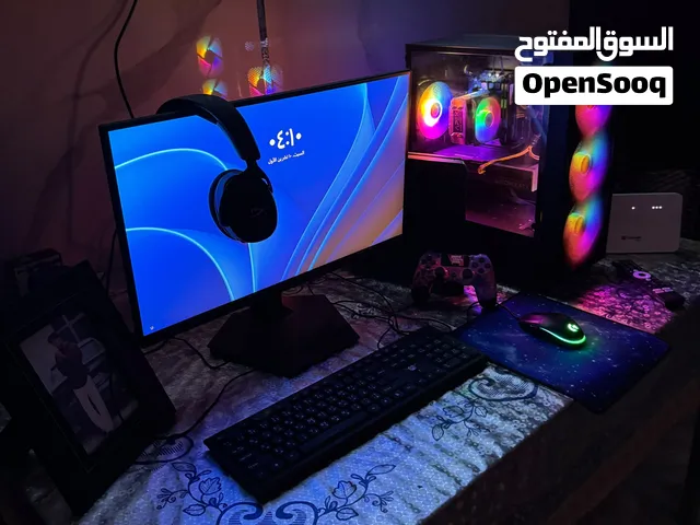 للبيع تجميعة قيمنق متكاملة PC Gaming شبه جديدة  i5-12400F + RTX 4060 Ti + شاشة 144Hz + بكج ملحقات