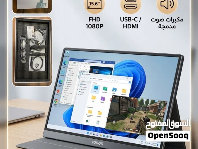 شاشة محمولة خارجي YODOIT مقاس 15.6 إنش FHD  مناسبة للابتوب، الماك، والجيمنج (PS5/Xbox)