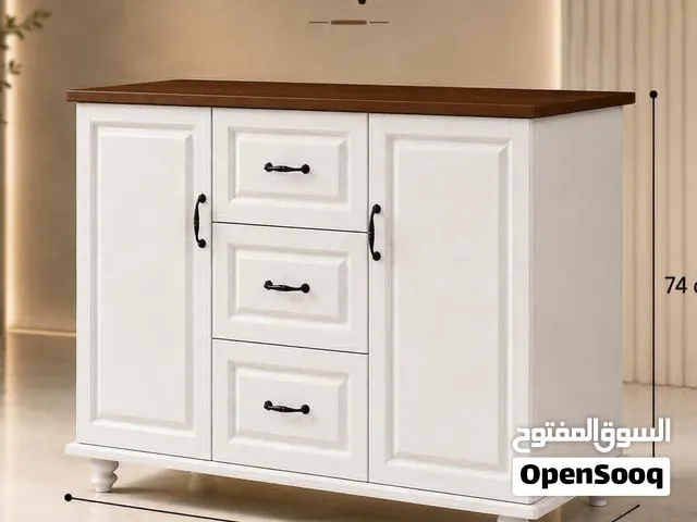بوفيه أبيض وبني أنيق جديد وصلنا بتصميم راقي وفخم