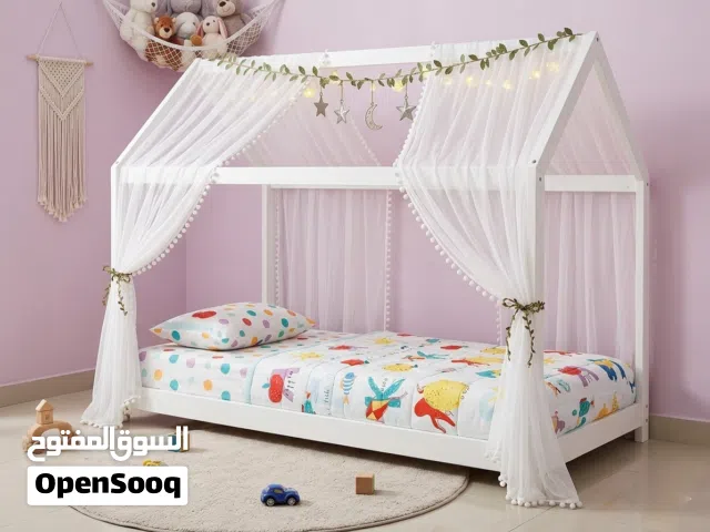 Kids Bed with Canopy - White, Ready to Use -excellent condition