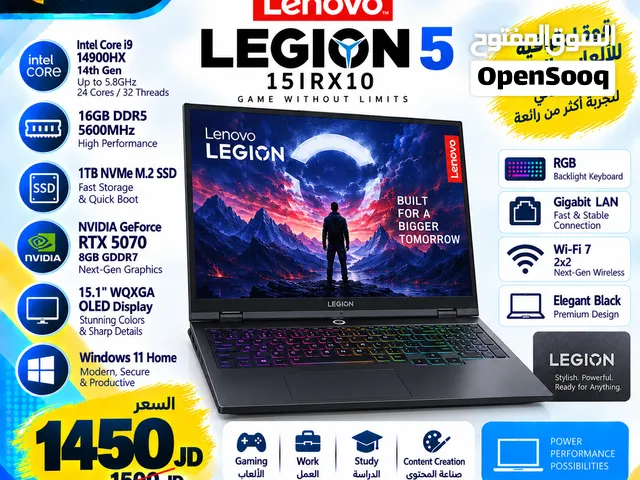 Lenovo Legion i9 14900HX RTX 5070 لاب توب لينوفو معالج خرافي i9 كرت شاشة سفاح 5070