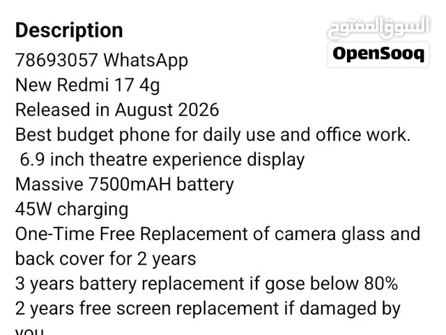 New Redmi 17 4g