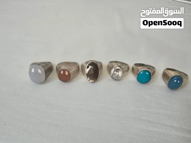 خاتم فضة عماني ثقيل وحجر كريم أصلي