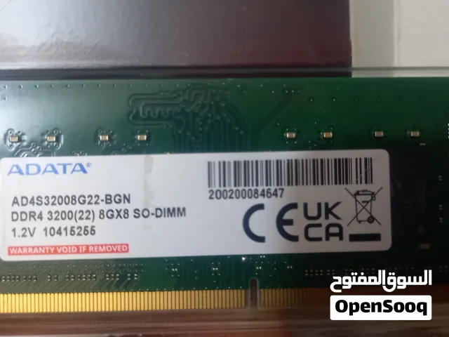 رام لابتوب ddr4 ماركة adata جديد ram 8g 3200hz السعر 60
