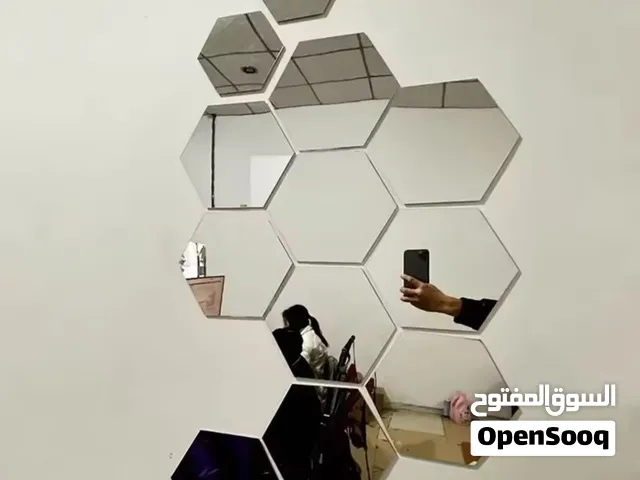 امريا سداسية لاصقة ديكور على الحائط تترتب بالشكل الي يعجبك اكريليك وليس زجاج
