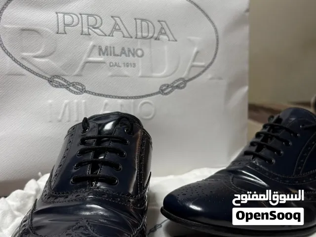 Prada Dark Navy Blue Brogue Leather Oxfords almost new  Size 44  With all additions