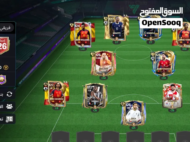 حساب فيفا للبيع السعر 75وبي مجال يحتوي على 140الف جوهره و 30الف نقطه تطوير و54درافت و 12الف شارد