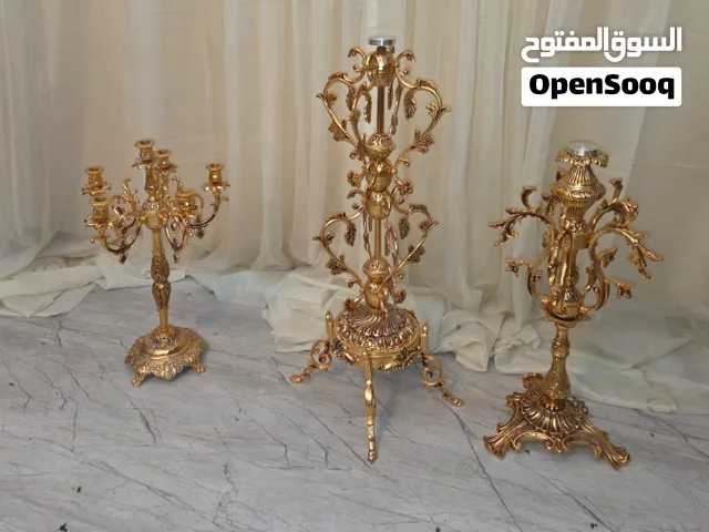 طقم شمعدانات ذهبي فخم Golden Candelabra Set نظيف جدا