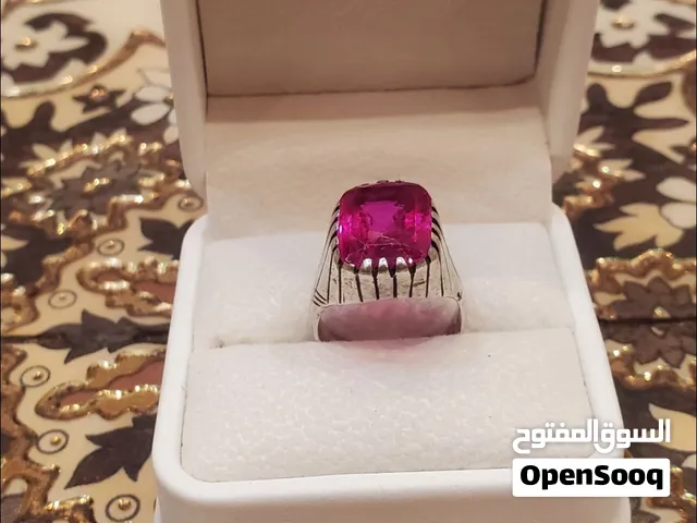 خاتم رجالي ياقوت افريقي طبيعي 100%