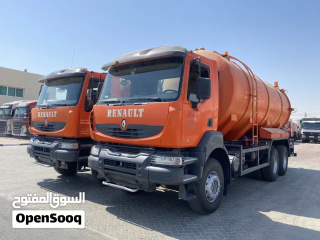 All types of tankers are available (sewage, water, and diesel): Renault, Scania, Iveco, Nissan, UD