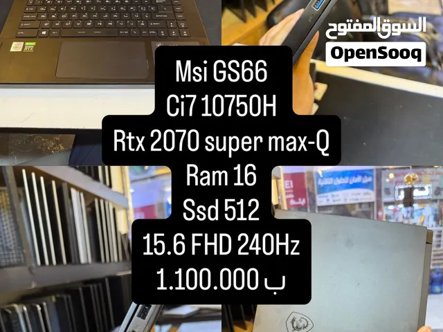 Msi GS66 ci7 2070super 240Hz