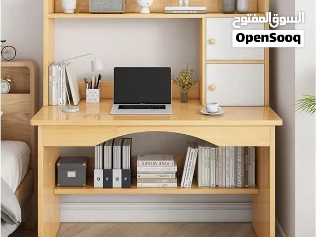 ميز مكتبي 120 سم  متوفر بلونين: أبيض - بيجي  بدون باب   خشب MDF سماكة