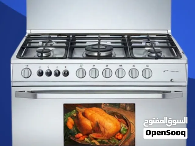 فرن غاز 5 عيون ناشونال سونيك 90 سم ستانلس ستيل بسعر حرق