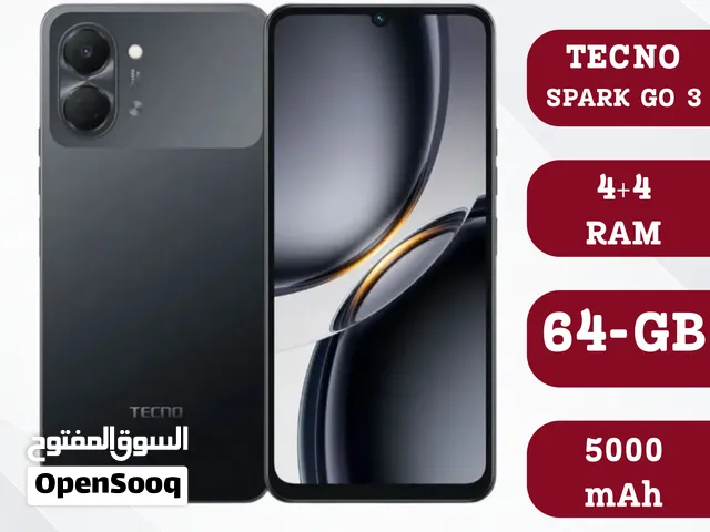 TECNO SPARK GO 3 (4+4) RAM (64-GB) NEW \ تيكنو سمارك جو 3 8 رام 64 جيجا كفاة الوكيل الرسمي