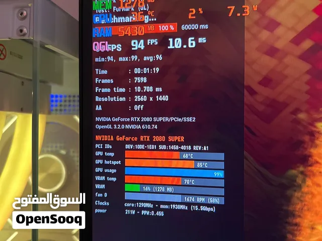 للبيع كرت شاشه RTX2080 super