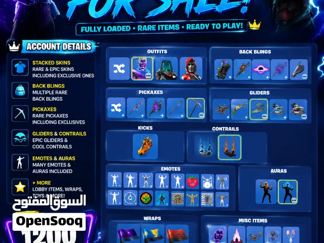 Premium Fortnite Account  Rare items  Instant Delivery