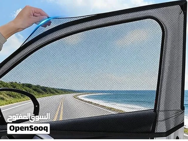 النوع: ستائر نوافذ جانبية للسيارة مصنوعة من شبكة بوليستر تسمح بالتهوية.الوظيفة: توفر حماية من الأشعة