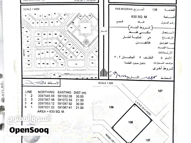 ارض سكنية في الدقم راس مدركة وقريبة للبحر