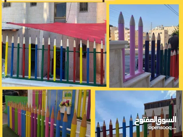 تركيب سياج أقلام حديد وخشب للحضانات ورياض الأطفال والمدارس والمنازل