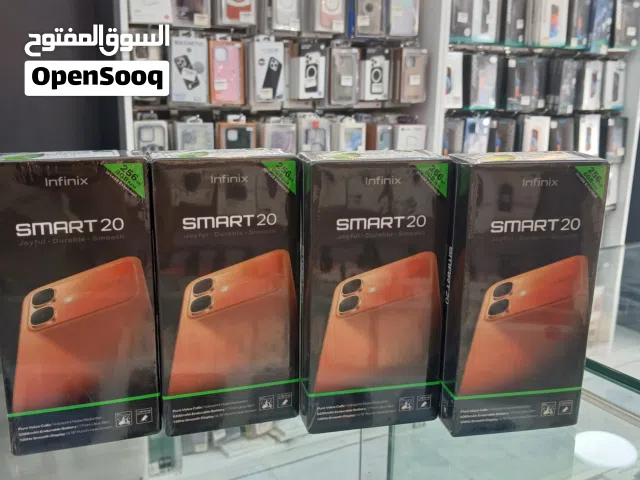 انفنكس سمارت 20 / نسخة 256 GB جديد كرتونة مسكرة كفالة الوكيل الرسمي INFINIX SMART 20 / 256GB