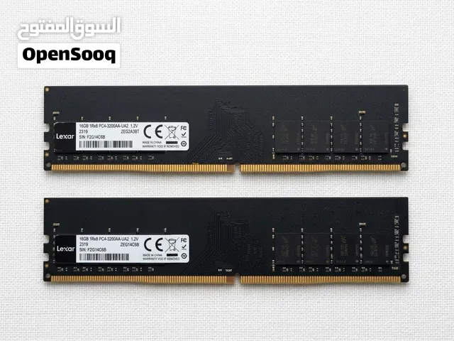 Tow Lexar RAM 16GB  DDR4 3200 MHz 1.2V العدد 2