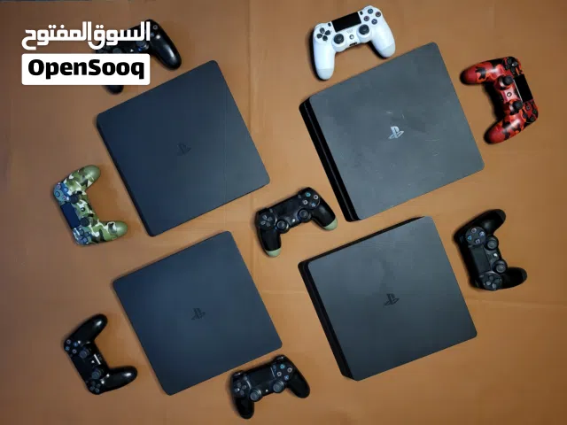 اجهزة PS4 Slim مهكرة بإصدارات 9.00 حسب الطلب مع تخزين 500GB وامكانية اضافة تخزين 1TB وايادي
