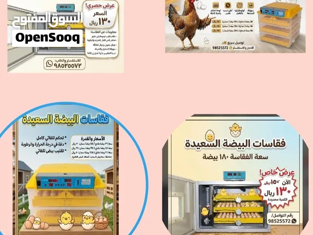 فقاسات البيضة السعيدة(الاتماتيكية) بأحجام مختلفة