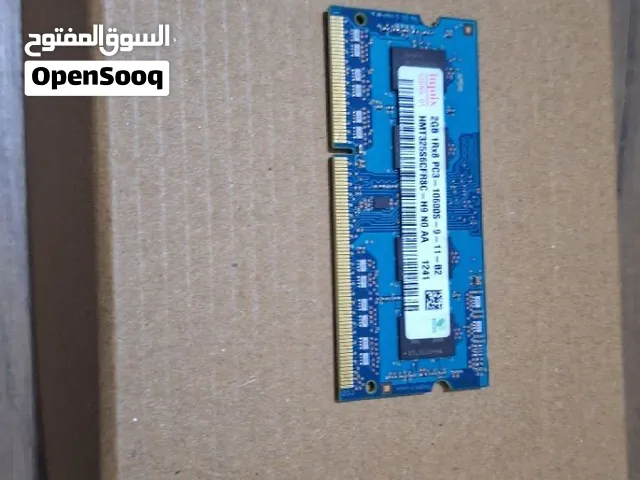 قطع غيار لابتوب ذاكره عشوائي الابتوب ddr3 و ddr2 هوارد خزن الألعاب 2 او النضام  ssd النضام 120 جيجه