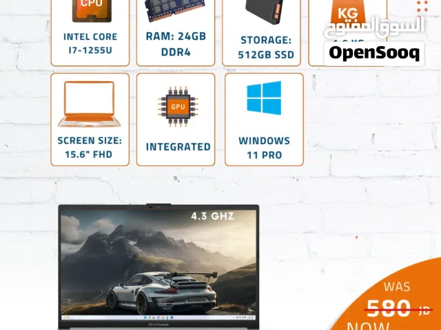 لابتوب ASUS VIVOBOOK انتل كور اي 7 جيل 12-24جيجا-512جيجا-15.6 شاشة وندوز 11برو-لابتوبات اسوس