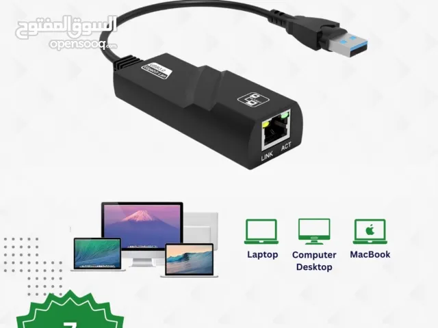 USB 3.0 To 10/100/1000 Gigabit RJ45 Ethernet LAN Network Adapter 1000Mbps تحويلة