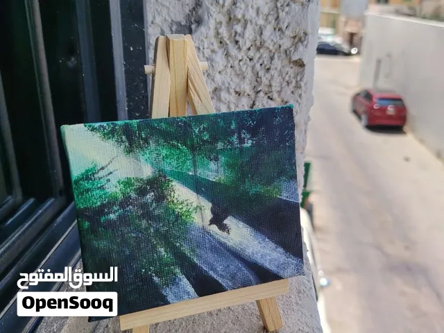 خطى الفجر، لوحة رسم يدوي بالرياض، بدون الإطار الخشبي وبدون ورنيش، قابل للتفاوض