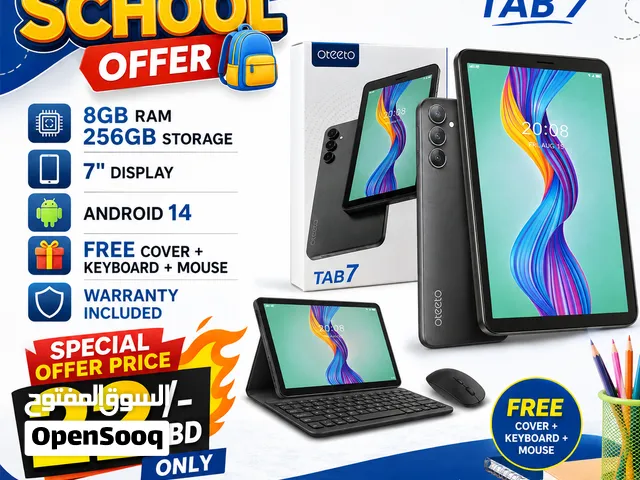 Special Offer New Smart 5G Tab 7 With Keyboard Mouse RAM 8GB + 256GB Storage (Only In 22-BD)